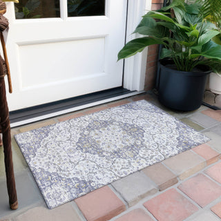 Piper Looms Chantille Medallion ACN1677 Lavender Machine Washable Area Rug Scatter Outdoor Lifestyle Image Feature