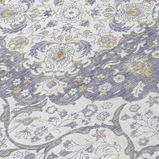Piper Looms Chantille Medallion ACN1677 Lavender Machine Washable Area Rug Swatch Image