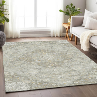 Piper Looms Chantille Medallion ACN1677 Taupe Machine Washable Area Rug Lifestyle Image Feature