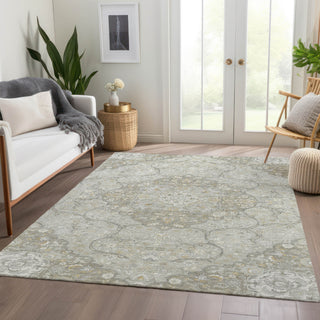 Piper Looms Chantille Medallion ACN1677 Taupe Machine Washable Area Rug Lifestyle Image Feature