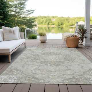 Piper Looms Chantille Medallion ACN1677 Taupe Machine Washable Area Rug Outdoor Lifestyle Image Feature