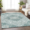 Piper Looms Chantille Medallion ACN1677 Teal Machine Washable Area Rug Lifestyle Image Feature