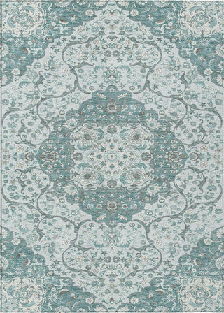 Piper Looms Chantille Medallion ACN1677 Teal Machine Washable Area Rug main image