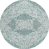 Piper Looms Chantille Medallion ACN1677 Teal Machine Washable Area Rug Round Main Image
