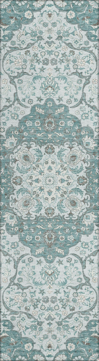 Piper Looms Chantille Medallion ACN1677 Teal Machine Washable Area Rug Runner Main Image