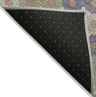 Piper Looms Chantille Geometric ACN1678 Aloe Machine Washable Area Rug Backing Image