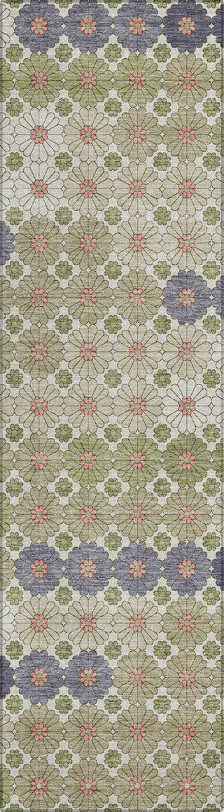 Piper Looms Chantille Geometric ACN1678 Aloe Machine Washable Area Rug Runner Main Image