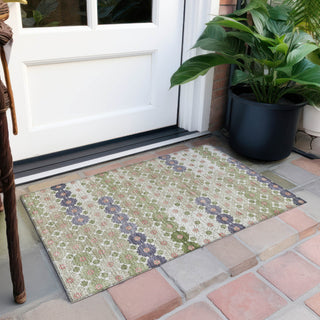Piper Looms Chantille Geometric ACN1678 Aloe Machine Washable Area Rug Scatter Outdoor Lifestyle Image Feature