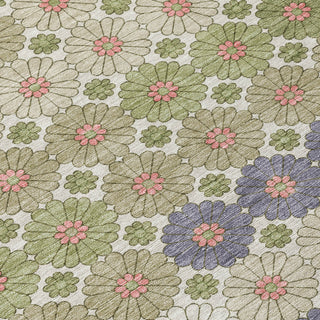 Piper Looms Chantille Geometric ACN1678 Aloe Machine Washable Area Rug Swatch Image