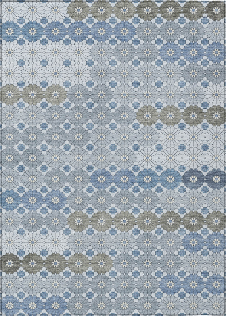 Piper Looms Chantille Geometric ACN1678 Denim Machine Washable Area Rug main image