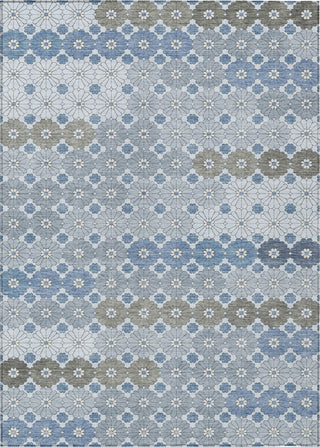 Piper Looms Chantille Geometric ACN1678 Denim Machine Washable Area Rug main image