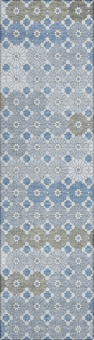 Piper Looms Chantille Geometric ACN1678 Denim Machine Washable Area Rug Runner Main Image