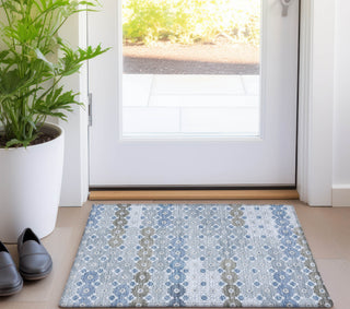 Piper Looms Chantille Geometric ACN1678 Denim Machine Washable Area Rug Scatter Lifestyle Image Feature