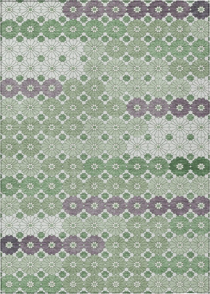 Piper Looms Chantille Geometric ACN1678 Sage Machine Washable Area Rug main image