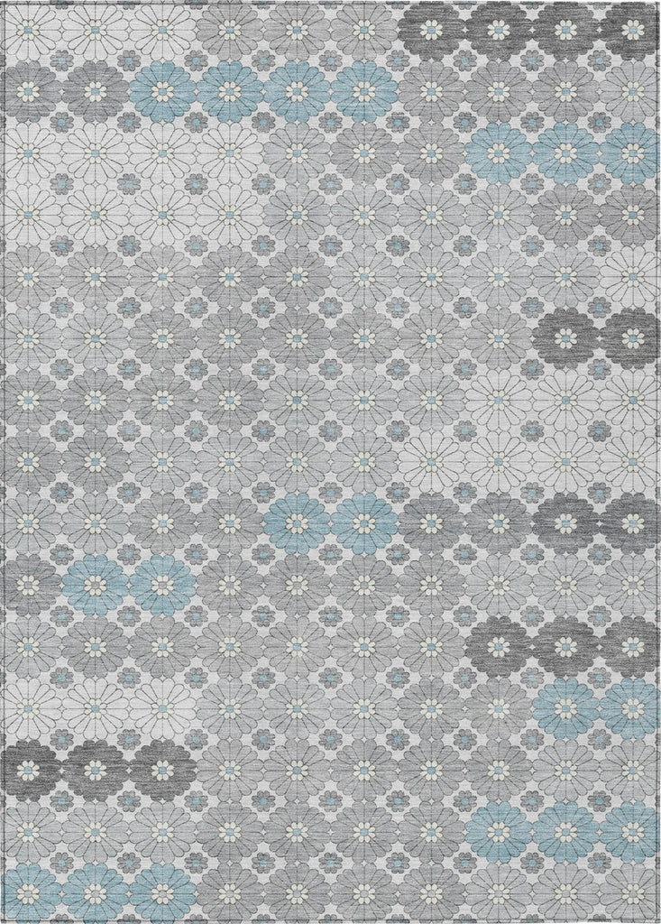 Piper Looms Chantille Geometric ACN1678 Silver Machine Washable Area Rug main image
