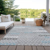 Piper Looms Chantille Geometric ACN1678 Silver Machine Washable Area Rug Outdoor Lifestyle Image Feature