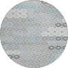 Piper Looms Chantille Geometric ACN1678 Silver Machine Washable Area Rug Round Main Image