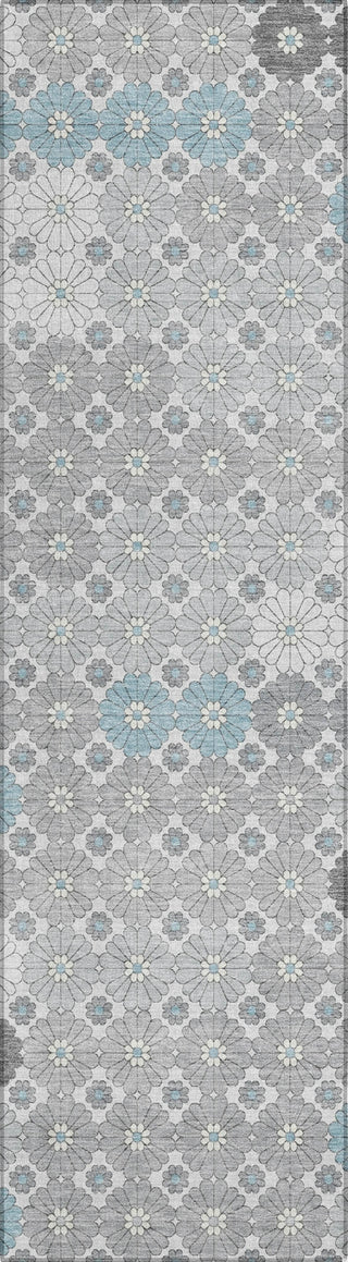 Piper Looms Chantille Geometric ACN1678 Silver Machine Washable Area Rug Runner Main Image