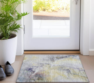 Piper Looms Chantille Abstract ACN1679 Gold Machine Washable Area Rug Scatter Lifestyle Image Feature