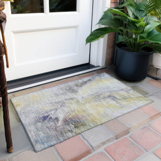 Piper Looms Chantille Abstract ACN1679 Gold Machine Washable Area Rug Scatter Outdoor Lifestyle Image Feature
