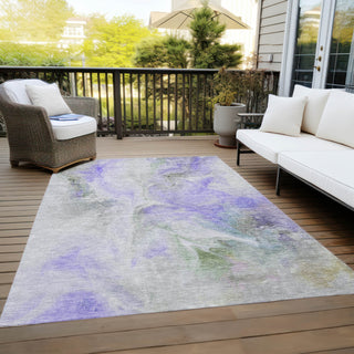 Piper Looms Chantille Abstract ACN1679 Lavender Machine Washable Area Rug Outdoor Lifestyle Image Feature
