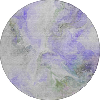 Piper Looms Chantille Abstract ACN1679 Lavender Machine Washable Area Rug Round Main Image