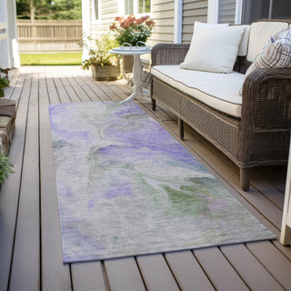 Piper Looms Chantille Abstract ACN1679 Lavender Machine Washable Area Rug Runner Outdoor Lifestyle Image Feature