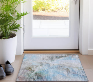 Piper Looms Chantille Abstract ACN1679 Sky Machine Washable Area Rug Scatter Lifestyle Image Feature