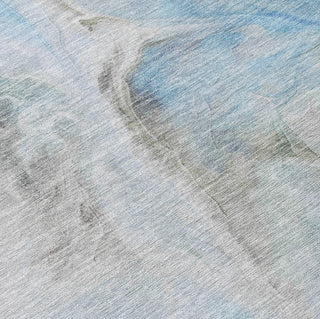 Piper Looms Chantille Abstract ACN1679 Sky Machine Washable Area Rug Swatch Image