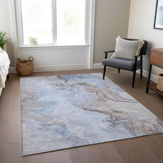 Piper Looms Chantille Abstract ACN1680 Blue Machine Washable Area Rug Lifestyle Image Feature
