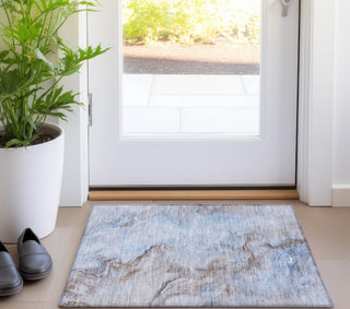 Piper Looms Chantille Abstract ACN1680 Blue Machine Washable Area Rug Scatter Lifestyle Image Feature