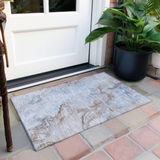 Piper Looms Chantille Abstract ACN1680 Blue Machine Washable Area Rug Scatter Outdoor Lifestyle Image Feature
