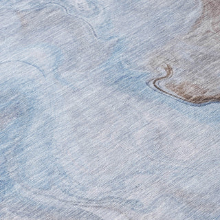 Piper Looms Chantille Abstract ACN1680 Blue Machine Washable Area Rug Swatch Image