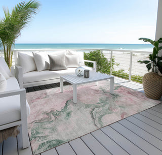 Piper Looms Chantille Abstract ACN1680 Blush Machine Washable Area Rug Outdoor Lifestyle Image Feature