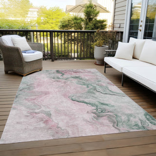 Piper Looms Chantille Abstract ACN1680 Blush Machine Washable Area Rug Outdoor Lifestyle Image Feature