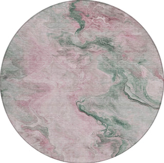 Piper Looms Chantille Abstract ACN1680 Blush Machine Washable Area Rug Round Main Image