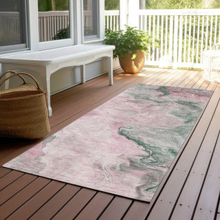 Piper Looms Chantille Abstract ACN1680 Blush Machine Washable Area Rug Runner Outdoor Lifestyle Image Feature