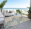 Piper Looms Chantille Abstract ACN1680 Teal Machine Washable Area Rug Outdoor Lifestyle Image Feature