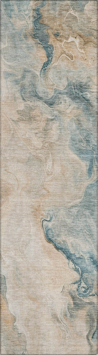 Piper Looms Chantille Abstract ACN1680 Teal Machine Washable Area Rug Runner Main Image