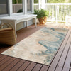 Piper Looms Chantille Abstract ACN1680 Teal Machine Washable Area Rug Runner Outdoor Lifestyle Image Feature