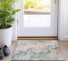 Piper Looms Chantille Abstract ACN1680 Teal Machine Washable Area Rug Scatter Lifestyle Image Feature