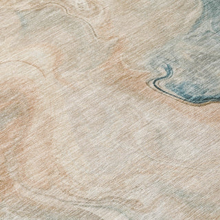 Piper Looms Chantille Abstract ACN1680 Teal Machine Washable Area Rug Swatch Image