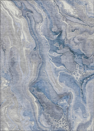 Piper Looms Chantille Abstract ACN1681 Denim Machine Washable Area Rug main image