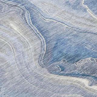 Piper Looms Chantille Abstract ACN1681 Denim Machine Washable Area Rug Swatch Image
