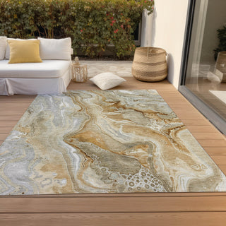Piper Looms Chantille Abstract ACN1681 Pewter Machine Washable Area Rug Outdoor Lifestyle Image Feature