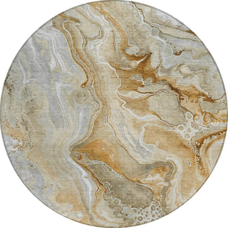 Piper Looms Chantille Abstract ACN1681 Pewter Machine Washable Area Rug Round Main Image