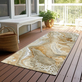 Piper Looms Chantille Abstract ACN1681 Pewter Machine Washable Area Rug Runner Outdoor Lifestyle Image Feature