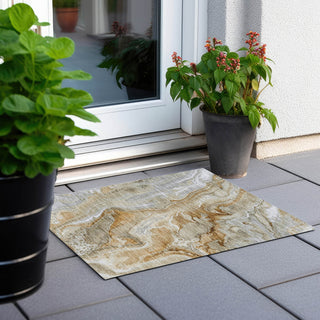Piper Looms Chantille Abstract ACN1681 Pewter Machine Washable Area Rug Scatter Outdoor Lifestyle Image Feature