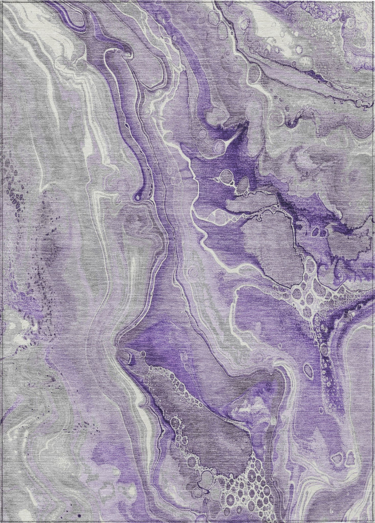 Piper Looms Chantille Abstract ACN1681 Purple Machine Washable Area Rug main image