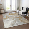 Piper Looms Chantille Abstract ACN1682 Graphite Machine Washable Area Rug Lifestyle Image Feature